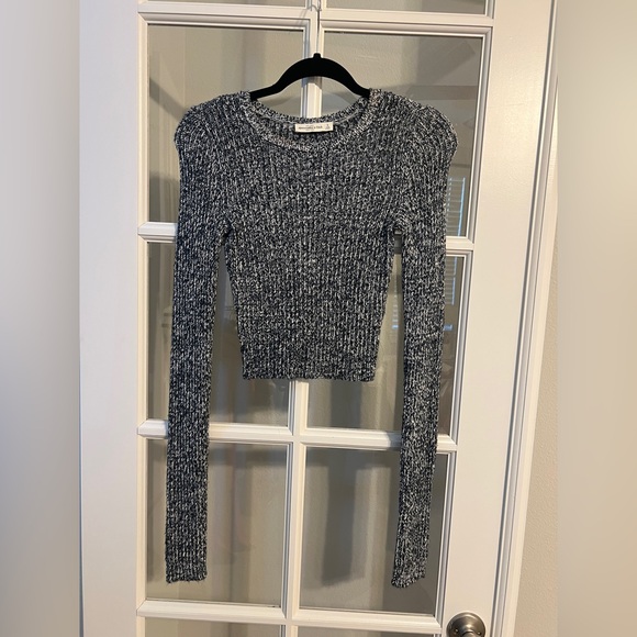 Abercrombie & Fitch Tops - Abercrombie & Fitch Black and White Marled Ribbed Sweater Top